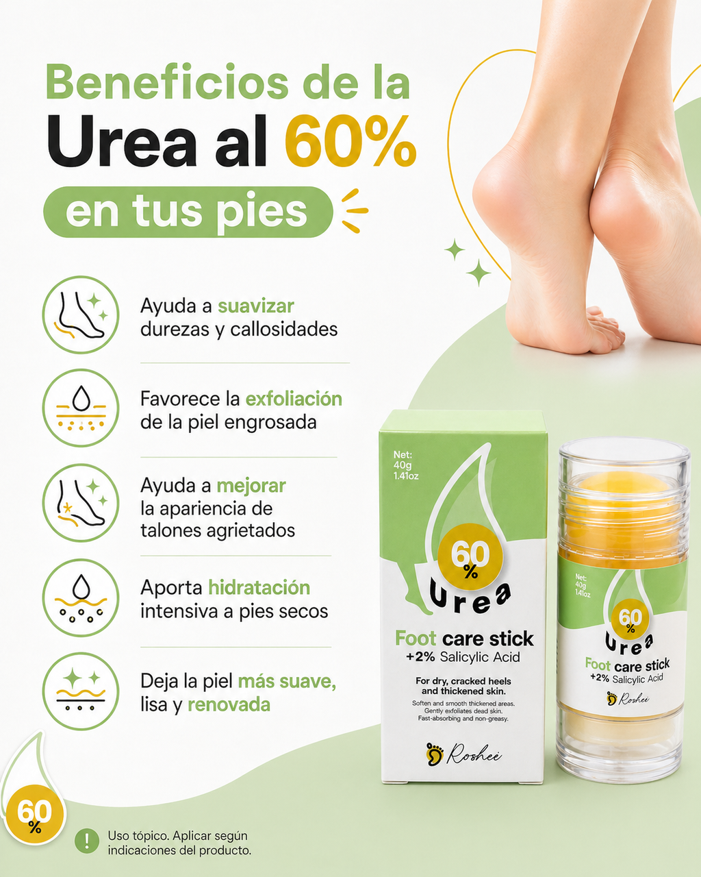 Urea 60% foot care stick